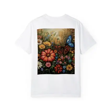 Monarch Butterfly Wildflower Garden Oil Painting