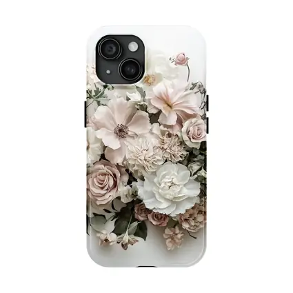 Blush Pink Roses Dahlias White Background