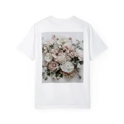 Blush Pink Roses Dahlias White Background