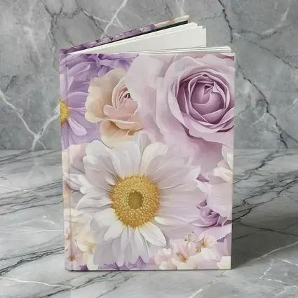 Lavender Roses Daisies Soft Floral Pattern