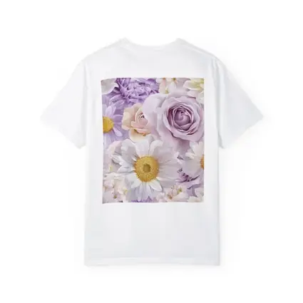 Lavender Roses Daisies Soft Floral Pattern