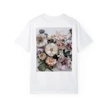 Soft Blush Roses Poppies Floral Flat Lay