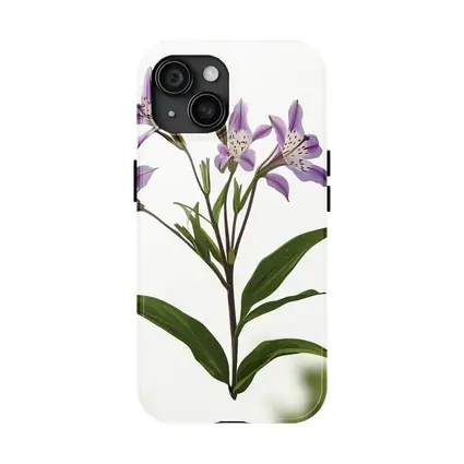 Purple Alstroemeria Flowers White Background Botanical