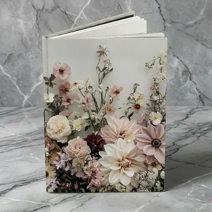 Blush Dahlia Rose Wildflower Arrangement White Background