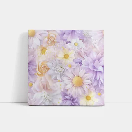 Soft Pastel Daisies Roses Floral Pattern