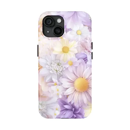 Soft Pastel Daisies Roses Floral Pattern