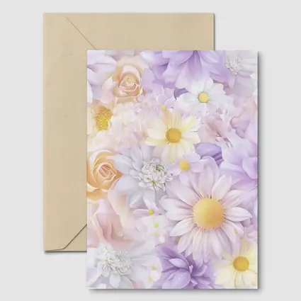 Soft Pastel Daisies Roses Floral Pattern
