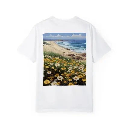Daisies And Wildflowers By Coastal Beach