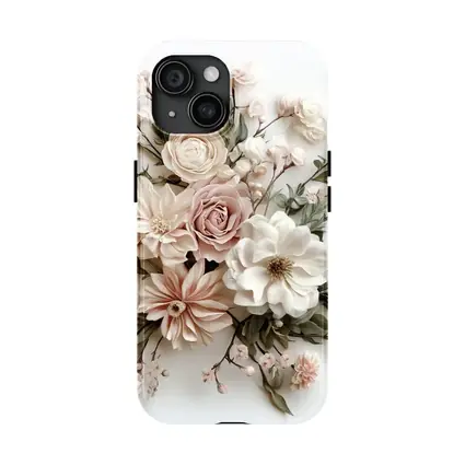 Blush Rose Dahlia Bouquet White Background