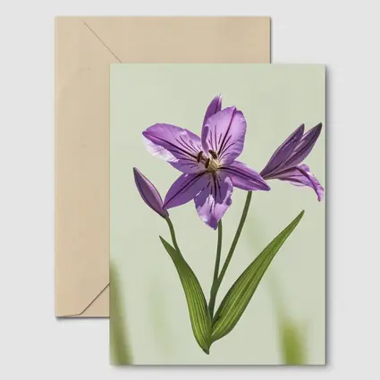 Purple Lily Flower Green Soft Background