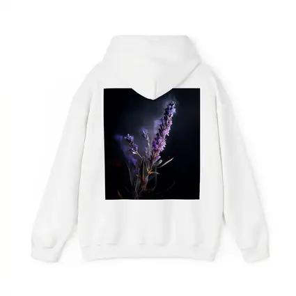 Lavender Sprig Against Dark Black Background