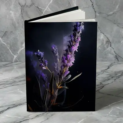 Lavender Sprig Against Dark Black Background
