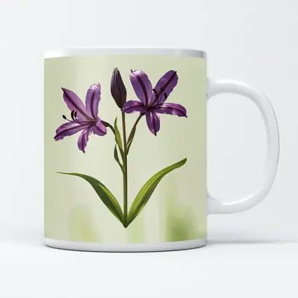 Purple Lily Flowers Green Soft Background