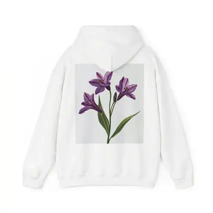 Purple Lily Flowers On White Background