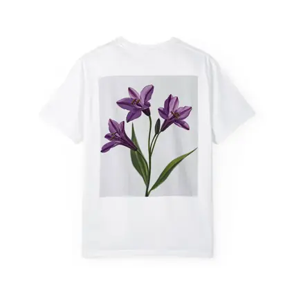Purple Lily Flowers On White Background