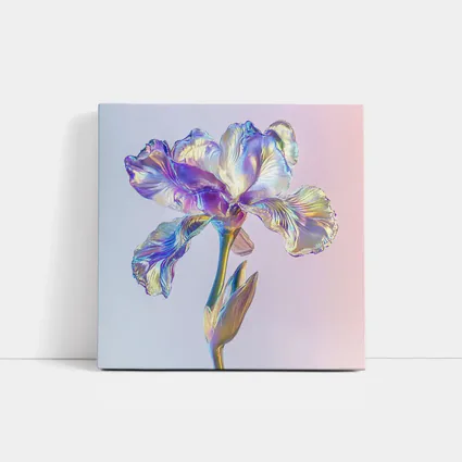 Holographic Iris Flower Pastel Gradient Background