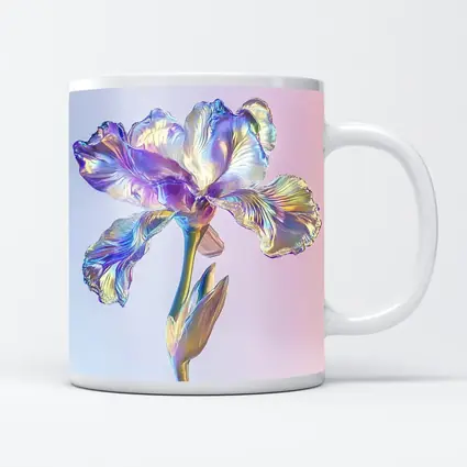 Holographic Iris Flower Pastel Gradient Background