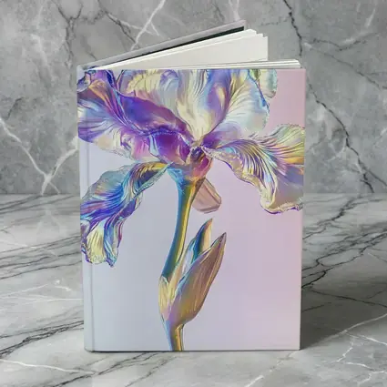 Holographic Iris Flower Pastel Gradient Background