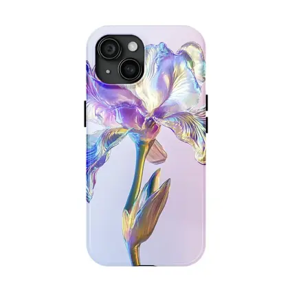 Holographic Iris Flower Pastel Gradient Background