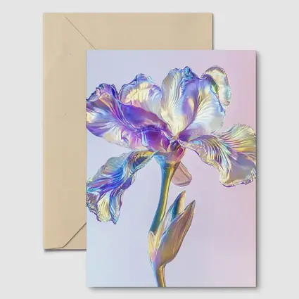 Holographic Iris Flower Pastel Gradient Background