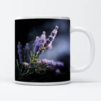Lavender Blooms Floating Dust Dark Background