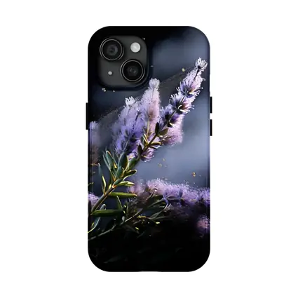 Lavender Blooms Floating Dust Dark Background