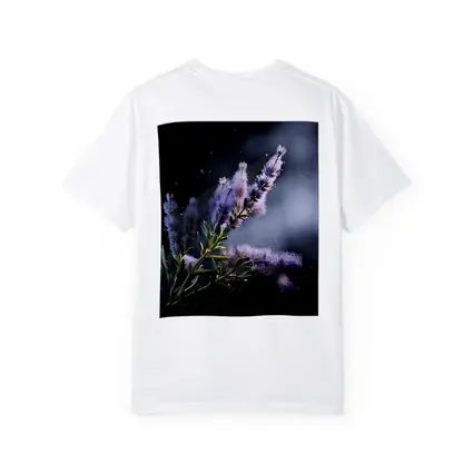 Lavender Blooms Floating Dust Dark Background
