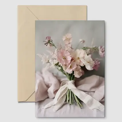 Pink Wildflower Bouquet Tied With Ribbon