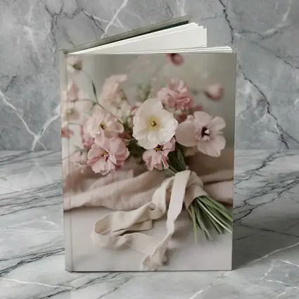 Pink Wildflower Bouquet On Linen Cloth
