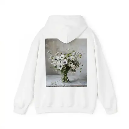 White Anemone Bouquet Rustic Stone Background