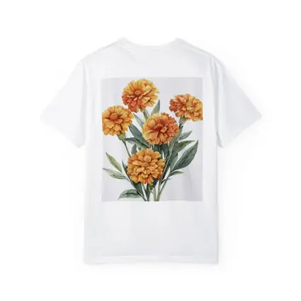 Orange Marigold Bouquet Watercolor Botanical Art