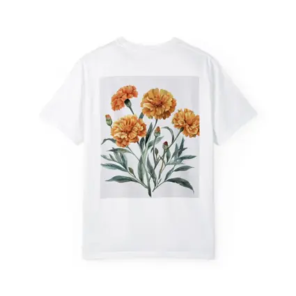 Marigold Flowers Watercolor Botanical Art