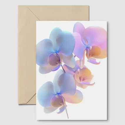 Pastel Orchid Flowers On White Background