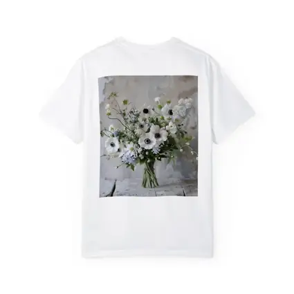 White Anemone Bouquet Rustic Wall Background