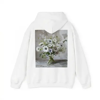 White Anemone Bouquet Rustic Stone Background