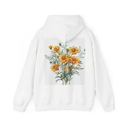 Watercolor Marigold Bouquet On White Background