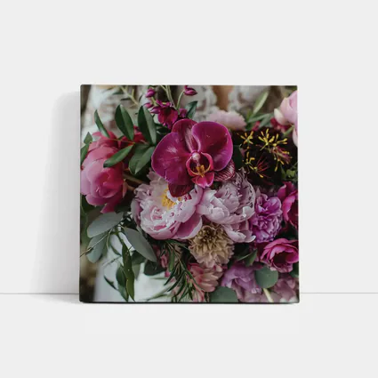 Pink Peonies and Purple Orchid Bouquet