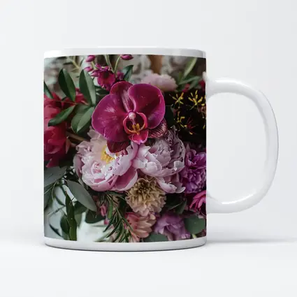 Pink Peonies and Purple Orchid Bouquet