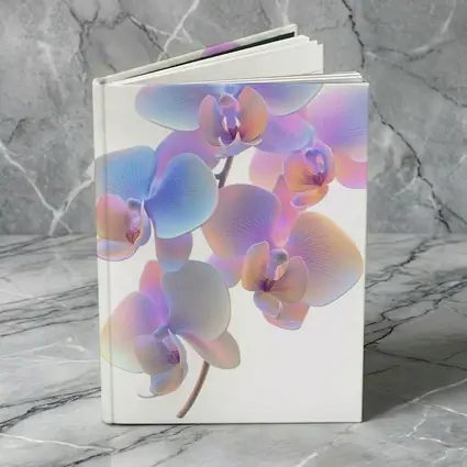 Iridescent Orchid Branch On White Background