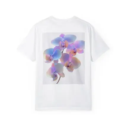 Iridescent Orchid Branch On White Background