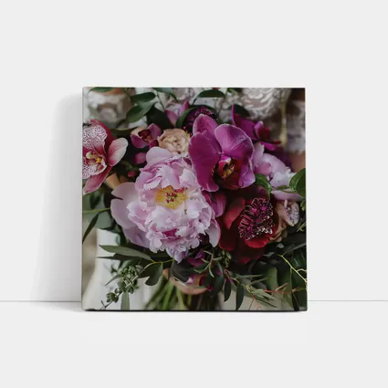 Pink Peony Purple Orchid Wedding Bouquet