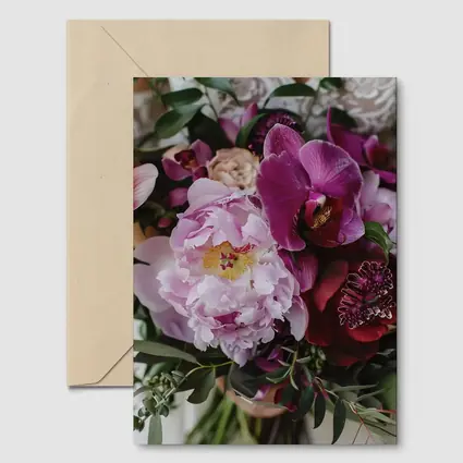 Pink Peony Purple Orchid Wedding Bouquet