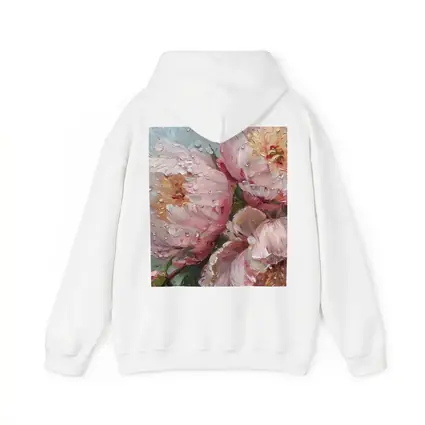 Pink Peonies Oil Painting Rainy Day