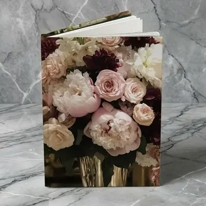 Pink Peonies Roses Burgundy Floral Bouquet