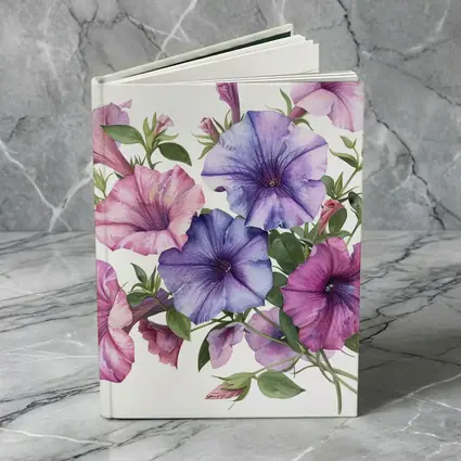 Watercolor Petunia Flowers Pink Purple Bouquet