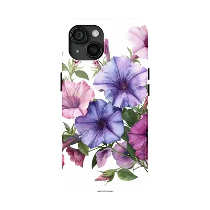 Watercolor Petunia Flowers Pink Purple Bouquet