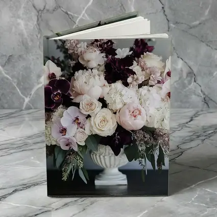Peonies Orchids Roses Dark Plum Floral Arrangement