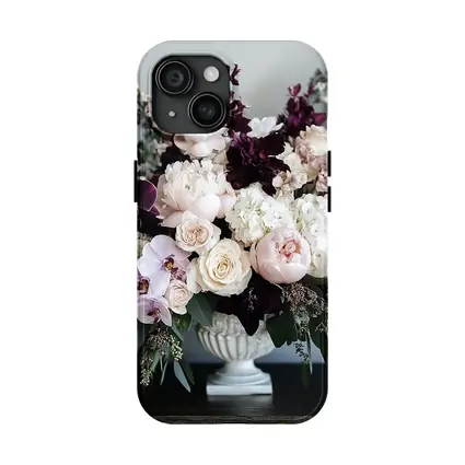 Peonies Orchids Roses Dark Plum Floral Arrangement