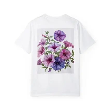 Petunia Flowers Botanical Illustration Pink Purple