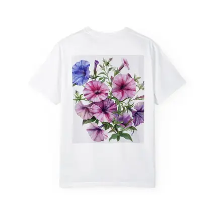 Petunia Flowers Botanical Watercolor Art Purple Pink